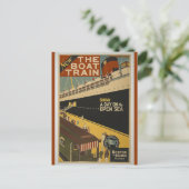 ヴィンテージボストンメイン鉄道ボートトレイン ポストカード (スタンド正面)