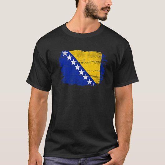 ヴィンテージボスニア・ヘルツェゴビナ国旗 Tシャツ (正面)