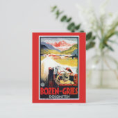 ヴィンテージボゼンイタリアングレス自動車旅行広告 ポストカード (スタンド正面)