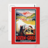 ヴィンテージボゼンイタリアングレス自動車旅行広告 ポストカード (正面/裏面)