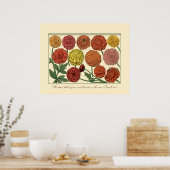 ヴィンテージボタニカルとイザヤ聖なる書物、 経典詩 ポスター (キッチン)