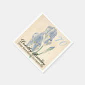 ヴィンテージボタニカルアイリス70th Birthday Party PN スタンダードカクテルナプキン (角)