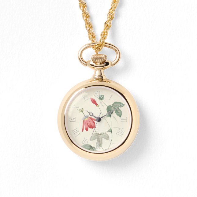 ヴィンテージボタニカルウォーターカラーズパッシフローラW 腕時計 (正面)