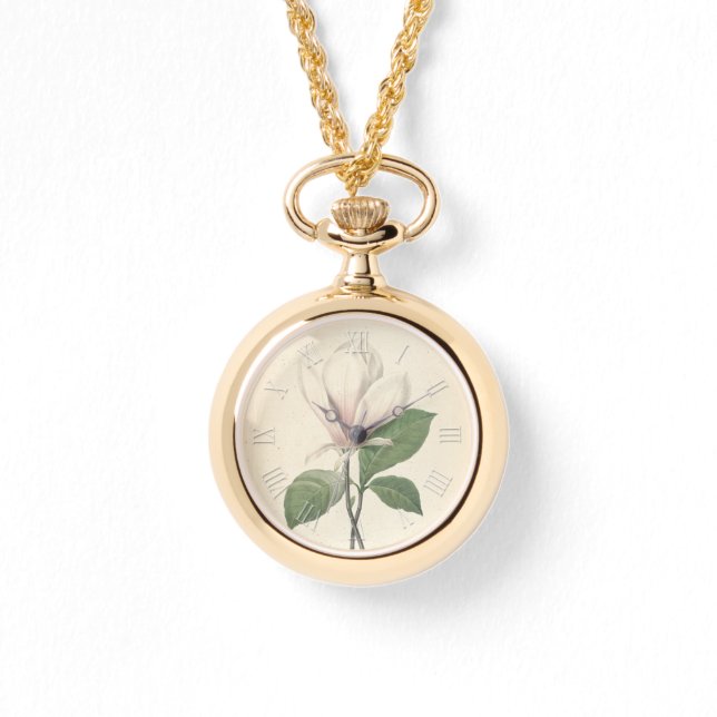 ヴィンテージボタニカルウォーターカラーズマグノリアW 腕時計 (正面)