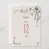 ヴィンテージボタニカルエレガンステーブルナンバーカード 招待状 (正面)