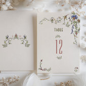 ヴィンテージボタニカルエレガンステーブルナンバーカード 招待状