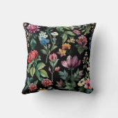 ヴィンテージボタニカルエレガンスブラック クッション (裏面)