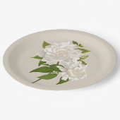 ヴィンテージボタニカルガーデニアフローラキンセアニラ ペーパープレート (アングル)