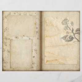 ヴィンテージボタニカルガーデンジャーナルスクラップブック紙