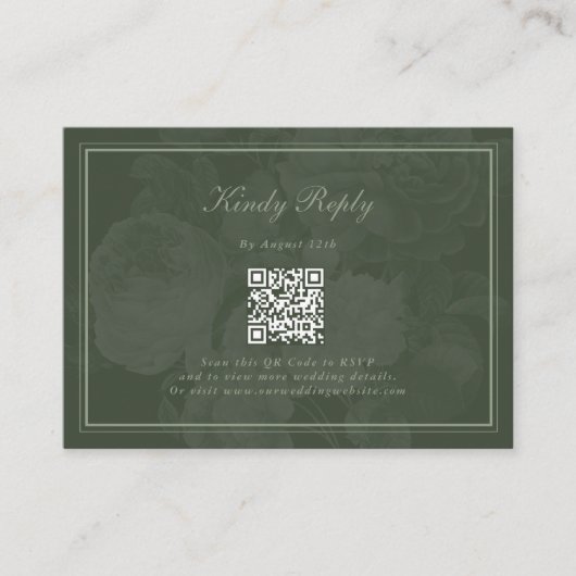 ヴィンテージボタニカルグリーンガーデン結婚パーティーテーマ エンクロージャーカード (正面)