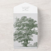 ヴィンテージボタニカルグリーンガーデン結婚パーティーテーマ オールインワン招待状 (外側)