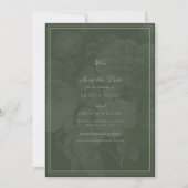 ヴィンテージボタニカルグリーンガーデン結婚パーティーテーマ セーブザデート (正面)