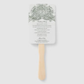 ヴィンテージボタニカルグリーンガーデン結婚パーティーテーマ ハンドファン (裏面)