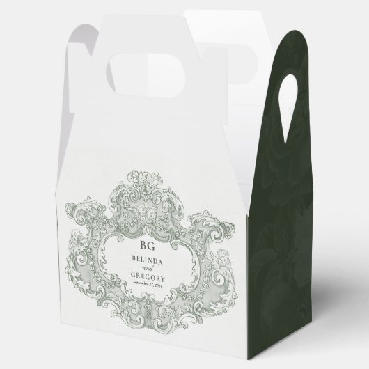 ヴィンテージボタニカルグリーンガーデン結婚パーティーテーマ フェイバーボックス (オープン)