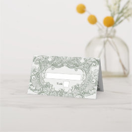 ヴィンテージボタニカルグリーンガーデン結婚パーティーテーマ プレイスカード