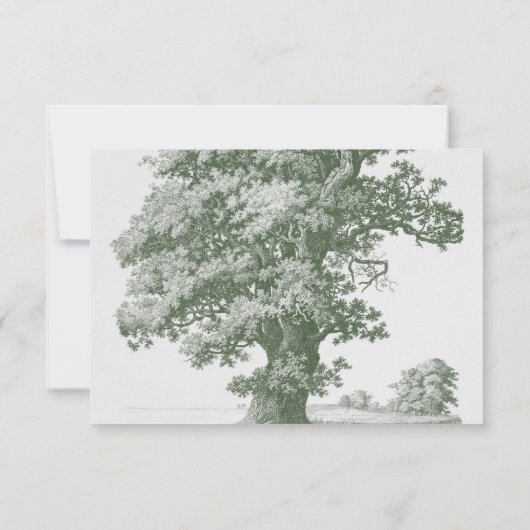 ヴィンテージボタニカルグリーンガーデン結婚パーティーテーマ 出欠カード (裏面)