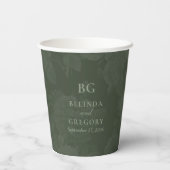 ヴィンテージボタニカルグリーンガーデン結婚パーティーテーマ 紙コップ (裏面)