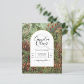 ヴィンテージボタニカルグリーンテラコッタウェディング招待 (スタンド正面)