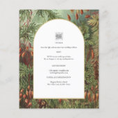 ヴィンテージボタニカルグリーンテラコッタウェディング招待 (裏面)