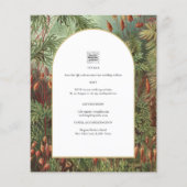 ヴィンテージボタニカルグリーンテラコッタウェディング招待 (裏面)