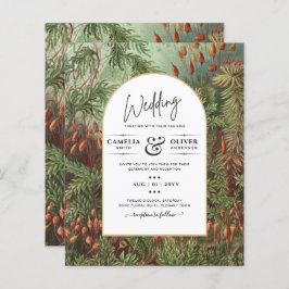 ヴィンテージボタニカルグリーンテラコッタウェディング招待