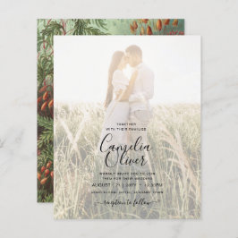 ヴィンテージボタニカルグリーンテラコッタウェディング招待