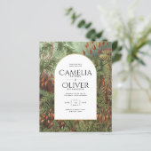 ヴィンテージボタニカルグリーンテラコッタウェディング招待 (スタンド正面)