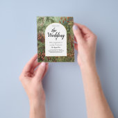 ヴィンテージボタニカルグリーンテラコッタウェディング招待 チラシ (手)