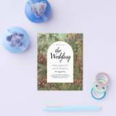 ヴィンテージボタニカルグリーンテラコッタウェディング招待 チラシ (シングル)