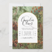 ヴィンテージボタニカルグリーンテラコッタウェディング招待 招待状 (正面)