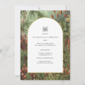 ヴィンテージボタニカルグリーンテラコッタウェディング招待 招待状 (裏面)