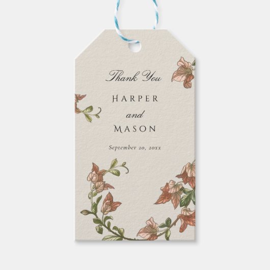 ヴィンテージボタニカルサンキューギフトラベル ギフトタグ (正面)