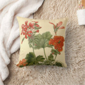 ヴィンテージボタニカルゾナルゼラニウムフローライラストレティ クッション (ブランケット)