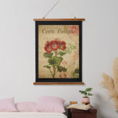 ヴィンテージボタニカルタペストリー – ペラルゴニウム 吊り下げ型タペストリー (寝室)