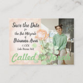 ヴィンテージボタニカルダスティピーチバラバルミツワー アドバイスカード (正面)