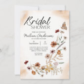 ヴィンテージボタニカルチニーフローラブライダルシャワー 招待状 (正面)