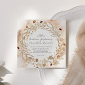 ヴィンテージボタニカルチニーフローラ結婚式招待状