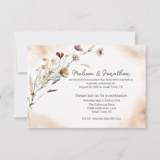 ヴィンテージボタニカルチニ結婚フローラたった今結婚しました (裏面)