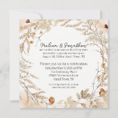 ヴィンテージボタニカルチニ結婚フローラたった今結婚しました 案内状 (裏面)