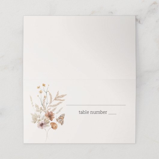 ヴィンテージボタニカルチニ結婚フローラ座席表 プレイスカード (外部開封)