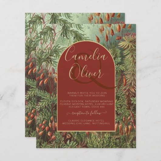 ヴィンテージボタニカルテラコッタ花模様アーチ結婚ズ (正面/裏面)