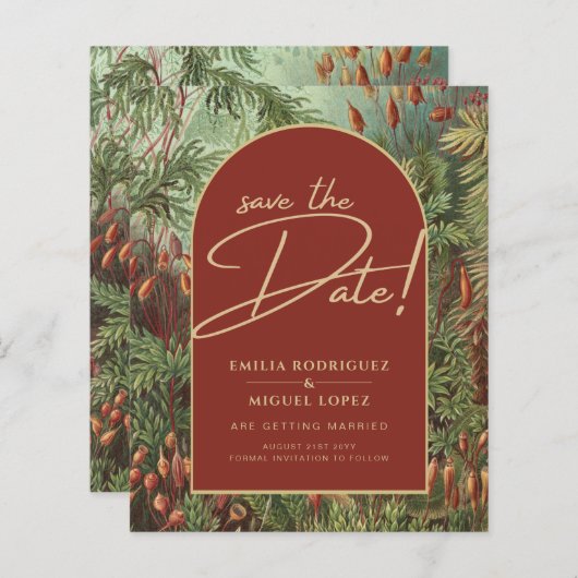 ヴィンテージボタニカルテラコッタ花模様アーチ結婚ズ (正面/裏面)