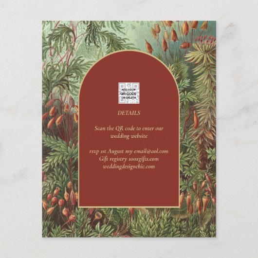 ヴィンテージボタニカルテラコッタ花模様アーチ結婚ズ (裏面)