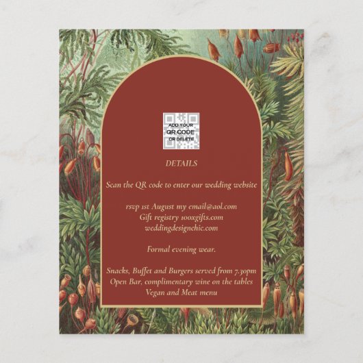 ヴィンテージボタニカルテラコッタ花模様アーチ結婚ズ (裏面)