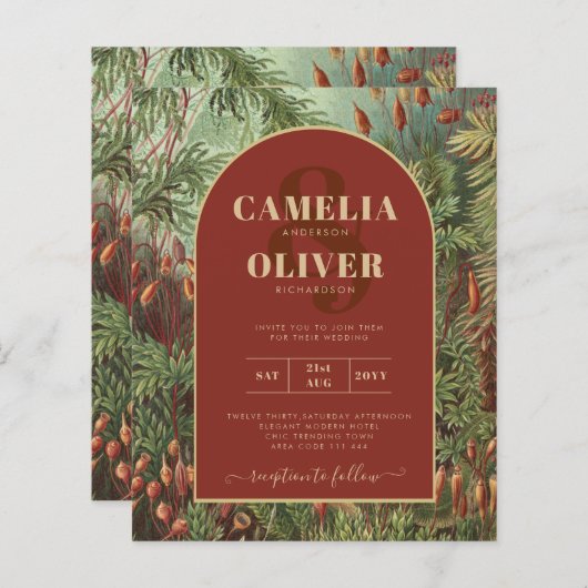 ヴィンテージボタニカルテラコッタ花模様アーチ結婚ズ (正面/裏面)