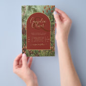 ヴィンテージボタニカルテラコッタ花模様アーチ結婚ズ チラシ (ハンドル)