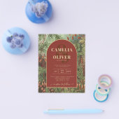 ヴィンテージボタニカルテラコッタ花模様アーチ結婚ズ チラシ (シングル)