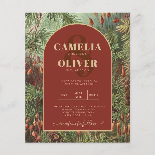 ヴィンテージボタニカルテラコッタ花模様アーチ結婚ズ チラシ (正面)