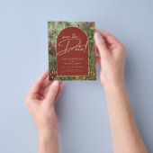 ヴィンテージボタニカルテラコッタ花模様アーチ結婚ズ チラシ (手)