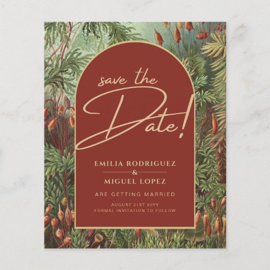 ヴィンテージボタニカルテラコッタ花模様アーチ結婚ズ チラシ (正面)